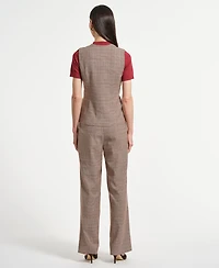 Isaac Mizrahi Women's Plaid Sleeveless Vest