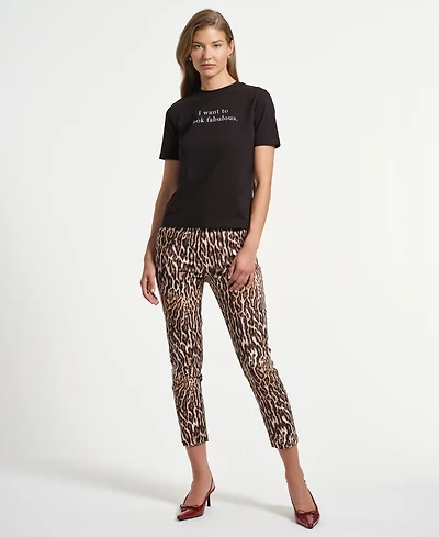 Isaac Mizrahi Women's Crewneck Graphic Top