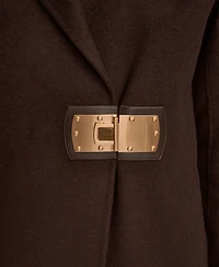 Donna Karan New York Women's Wool Blend Buckle Detail Coat