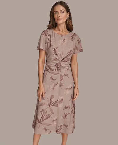 Donna Karan New York Women's Printed Ruched Dress