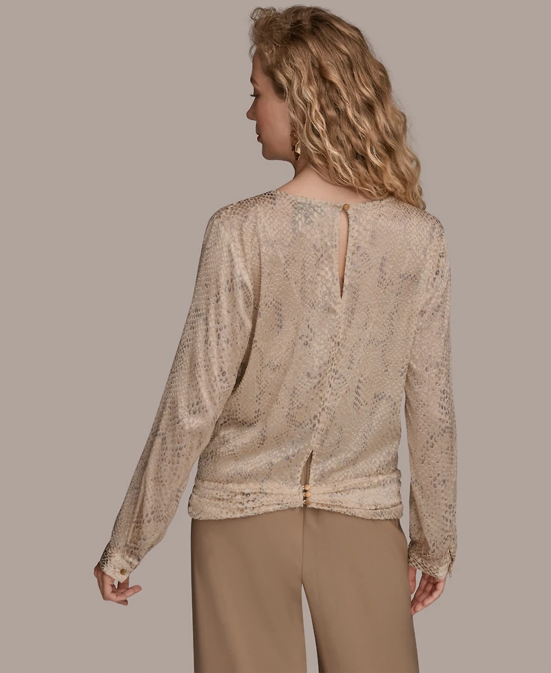 Donna Karan New York Women's Long Sleeve Drape Top