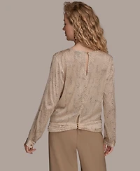 Donna Karan New York Women's Long Sleeve Drape Top