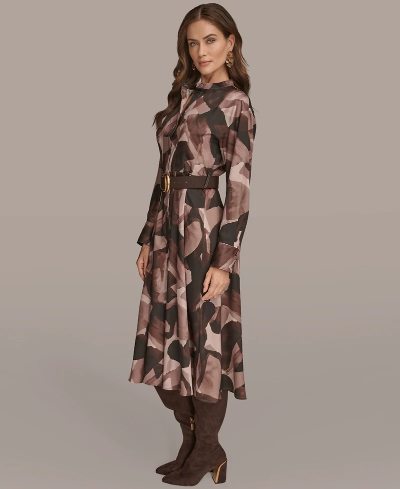 Donna Karan New York Women's Belted Printed Shirtdress