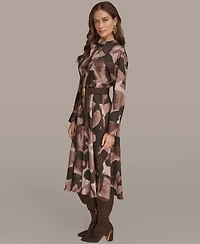 Donna Karan New York Women's Belted Printed Shirtdress