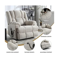 Maison Boucle Chenille Power Lift Recliner for Seniors with Heat & Massage, Dual Motor Electric Chair, Infinite Position-Maison
