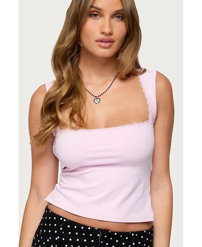Edikted Womens Fae Square Neck Open Back Top