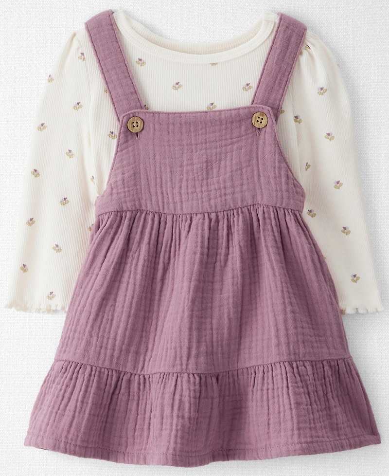 Little Planet by Carter's Baby Girls 2-Piece Organic Sleeveless Jumper Dress and Top Set