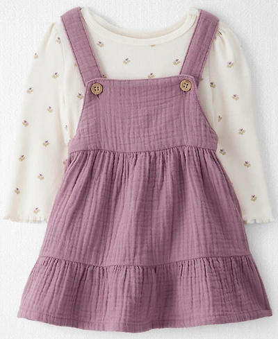 Little Planet by Carter's Baby Girls 2-Piece Organic Sleeveless Jumper Dress and Top Set
