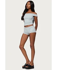 Edikted Women's Neriah Grommet Micro Shorts