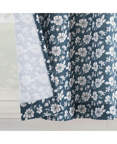 No. 918 Marist Floral Semi-Sheer Rod Pocket Kitchen Curtain Tier Pair