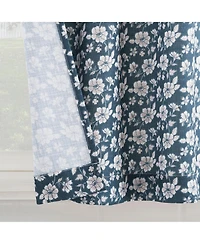 No. 918 Marist Floral Semi-Sheer Rod Pocket Kitchen Curtain Tier Pair