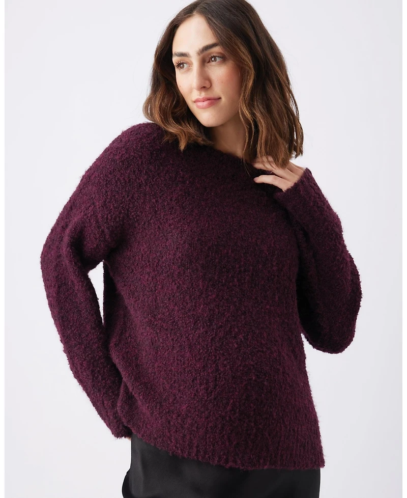 Ripe Maternity Theo Cosy Knit Sweater Burgundy - Stylish and Comfortable Knitwear