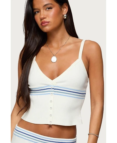 Edikted Women's Miya Stripey Ribbed Knit Tank Top