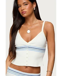 Edikted Women's Miya Stripey Ribbed Knit Tank Top