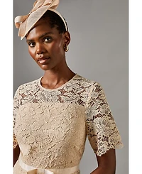 Coast Women's Lace And Crepe Full Skirted Midi Dress