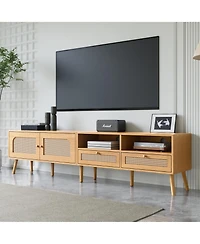 Casainc Modern Storage Cabinet Farmhouse Tv Stand with Solid Wood Legs