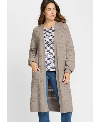 Olsen Stitch Interest Longline Cardigan