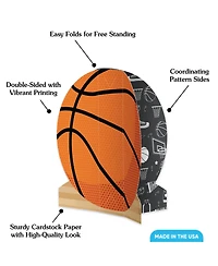Big Dot of Happiness Freestanding 3D Basketball Centerpiece Table Decorations