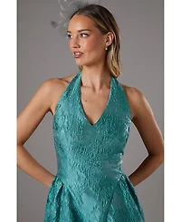 Coast Halter Jacquard Drop Waist Dress
