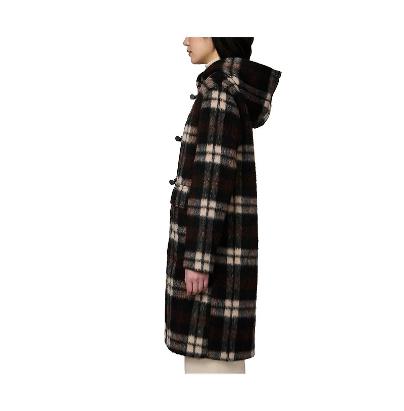 Bernardo Plaid Toggle Coat