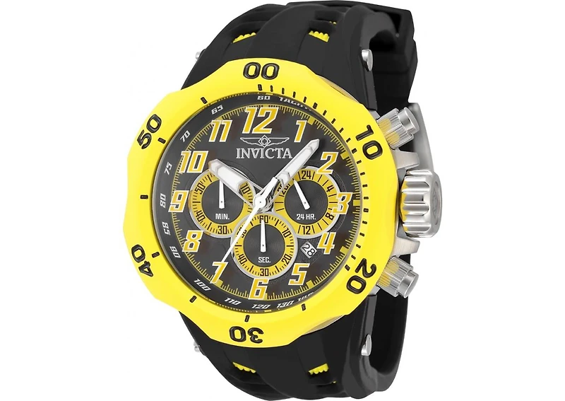 Invicta Men's 48236 Venom Quartz Chronograph Black, Yellow Dial Watch