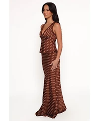 Petal and Pup Women's Velman Skirt - Brown Polka Dot