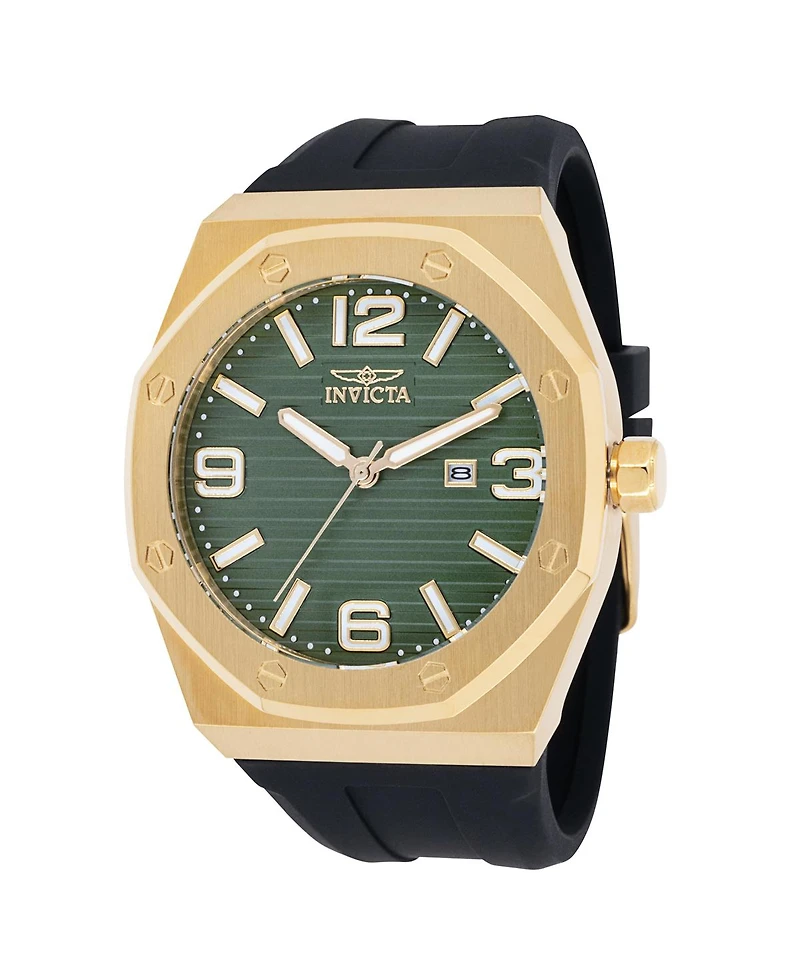 Invicta Men's 45777 Huracan Quartz 3 Hand Green Dial Watch