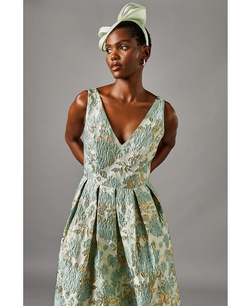 Coast Women's V-Neck Jacquard Midi Dress