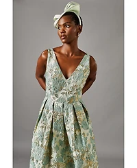 Coast Women's V-Neck Jacquard Midi Dress