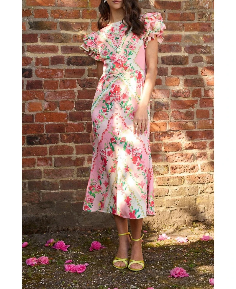 Coast Women's Lisa Printed Ruffle Hem Midi Dress
