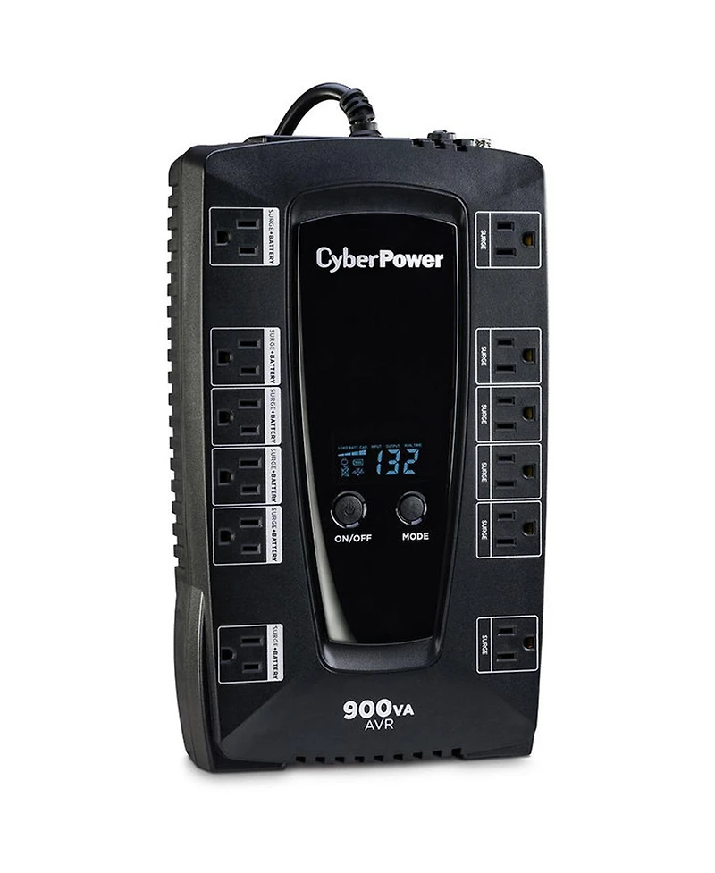 CyberPower Intelligent Lcd AVRG900LCD 12 Outlet 900VA 480W Surge Protection and Battery Backup Ups System