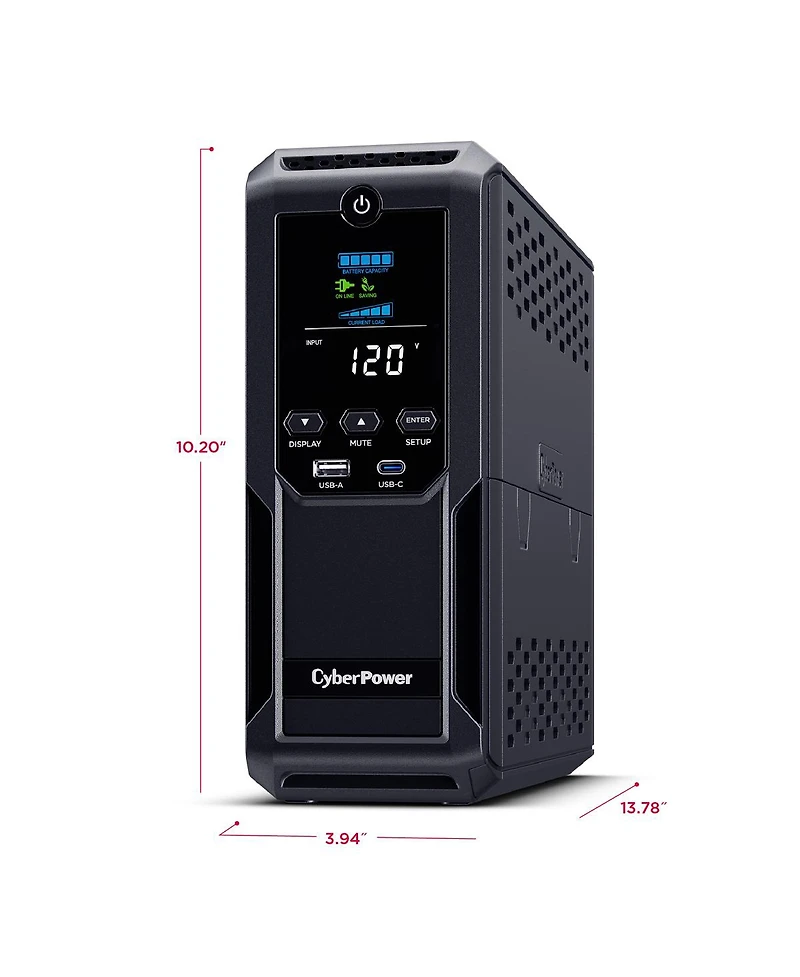 CyberPower BRG1500AVRLCD2 1500VA/900W Intelligent LCD Mini-Tower Ups with Remote Management, Nema 5-15P