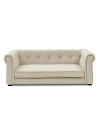 Aostirmotor Elevated Dog Sofa Bed Modern Design for Small Dogs Beige