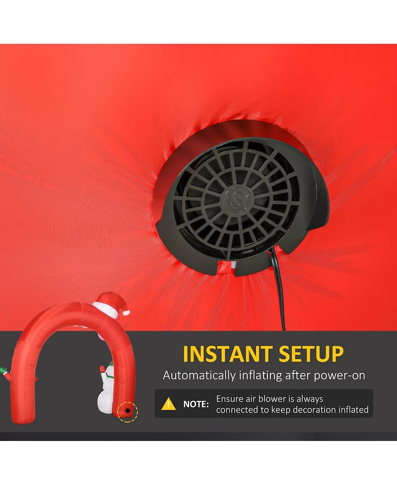 Homcom 106.25" Giant Christmas Inflatables Archway with Santa for Yard