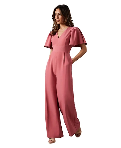 Coast Flutter Sleeve Plunge Jumpsuit