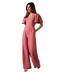 Coast Flutter Sleeve Plunge Jumpsuit