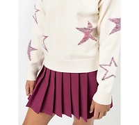 Rare Editions Big Girls 2-Piece Star Sweater and Pleated Skort Set