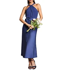 Oasis Women's Satin Halter Neck Bridesmaid Dress