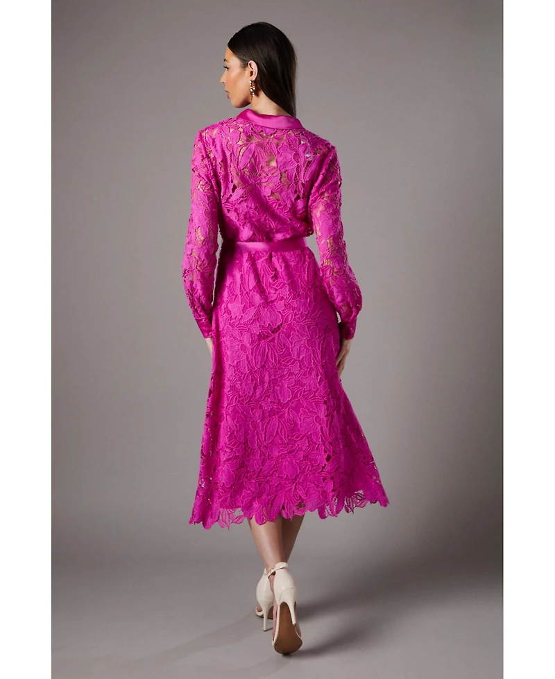 Coast Lace Long Sleeve Shirt Dress