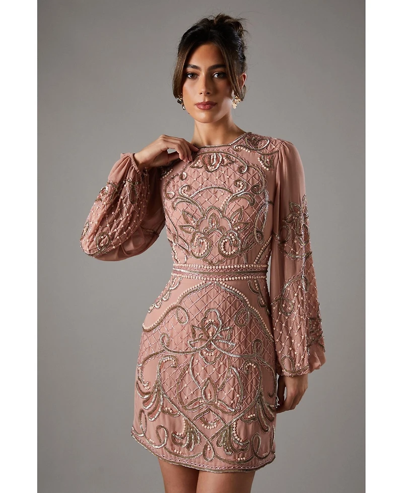 Coast Women's Muse Chiffon Embellished Mini Dress