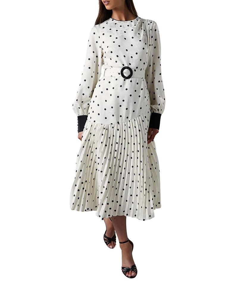 Coast Long Sleeve Pleated Midi Dress