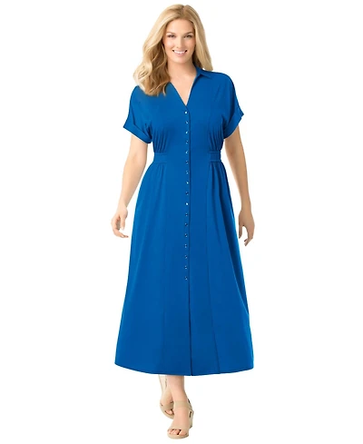 Woman Within Plus Snap-Front Dress