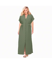 Woman Within Plus Snap-Front Dress