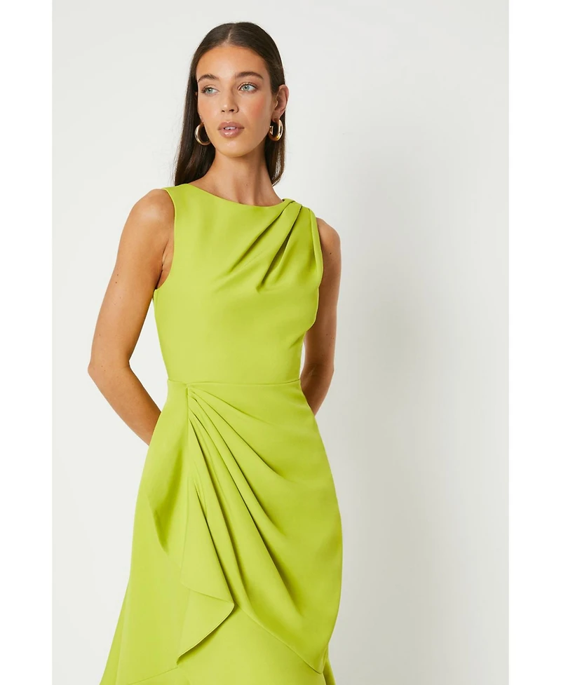 Coast Crepe Ruffle Dress With Low Back