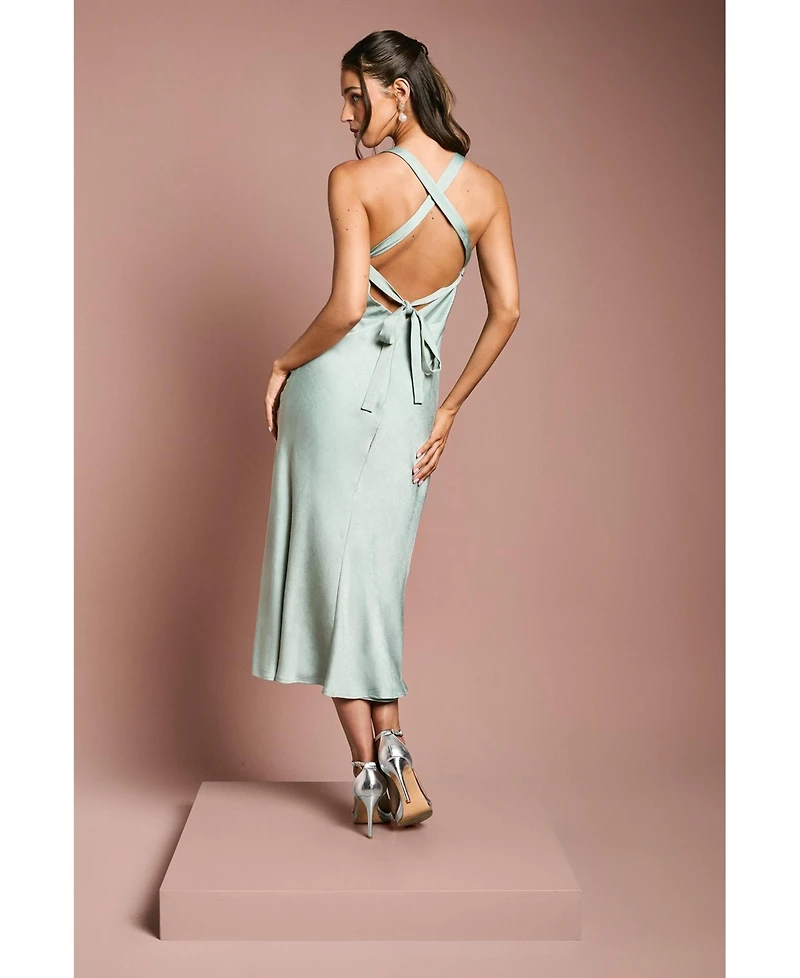 Oasis Women's Satin Bridesmaids Dress