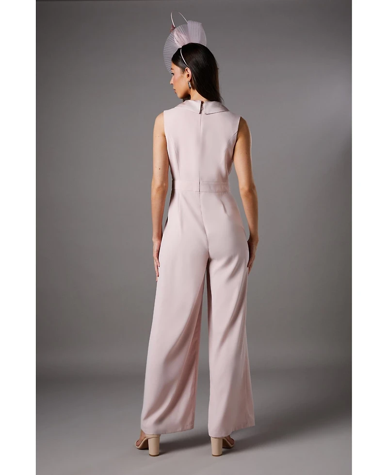 Coast Women's Crepe V-Neck Wrap Wide Leg Jumpsuit
