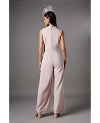 Coast Women's Crepe V-Neck Wrap Wide Leg Jumpsuit