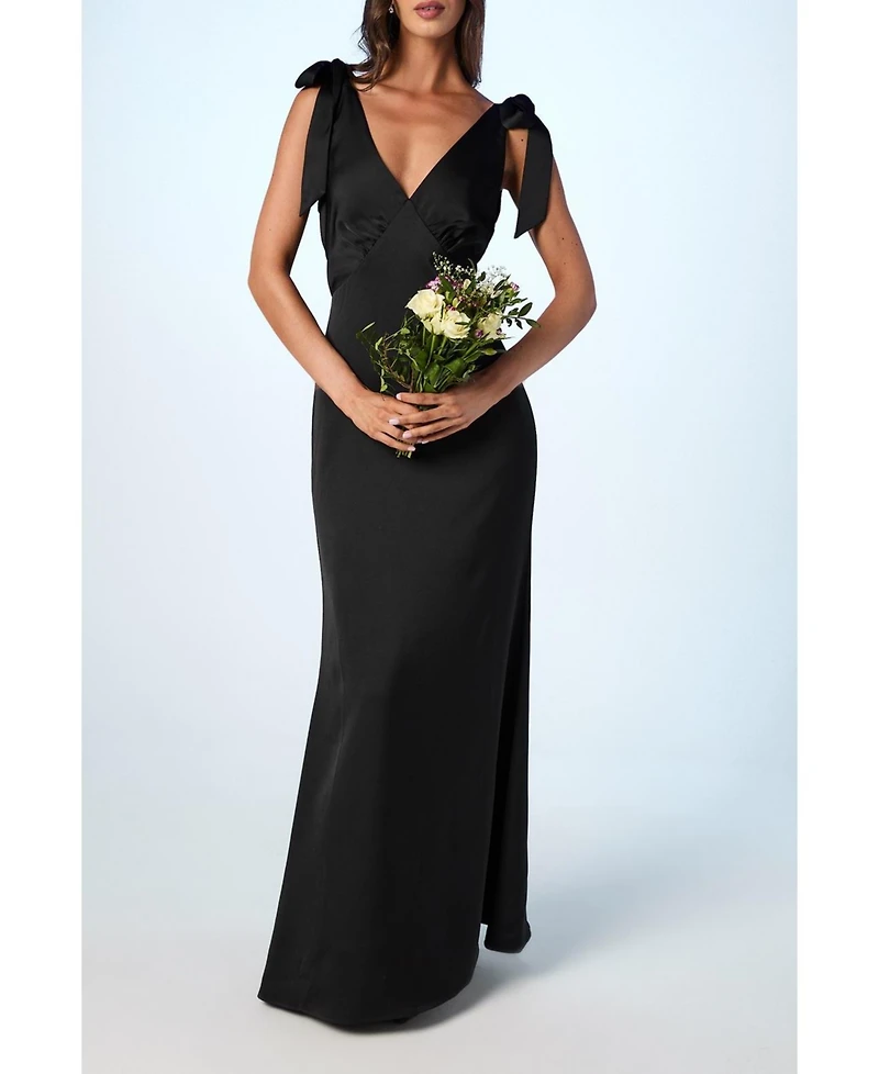 Coast Women's Satin Tie Shoulder Maxi Bridesmaid Dress