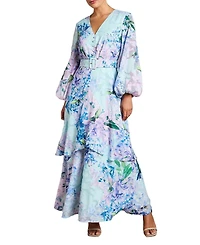 Coast Women's Long Sleeve Chiffon Belted Maxi Dress