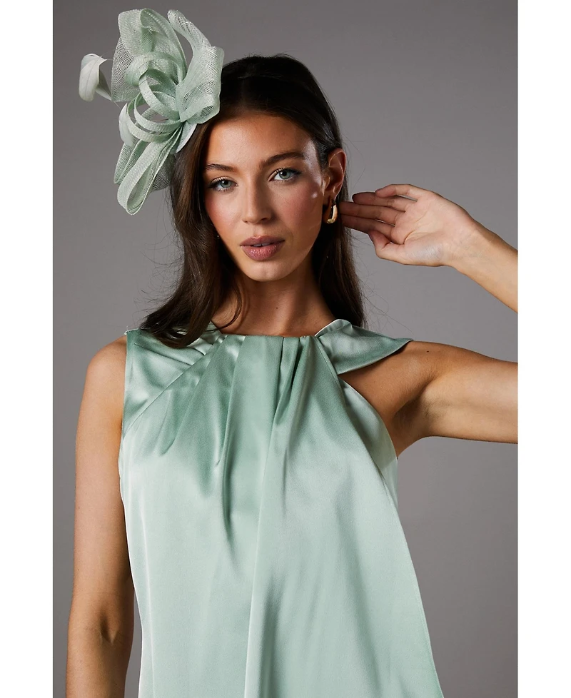 Coast Women's Sleeveless Satin Frill Midi Dress